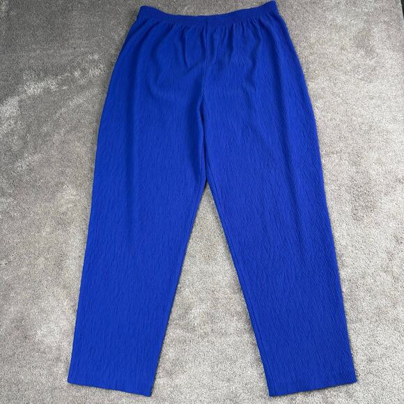 Blue Kathie Lee Crinkle Pants Size XL Elastic Waistband Dopamine Bold Vibrant - Picture 1 of 5